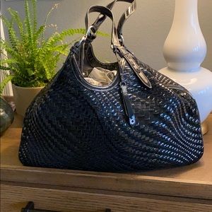 COLE HAAN Patent Black Leather Handbag